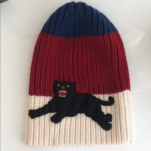 Gucci Web Wool Hat with Panther